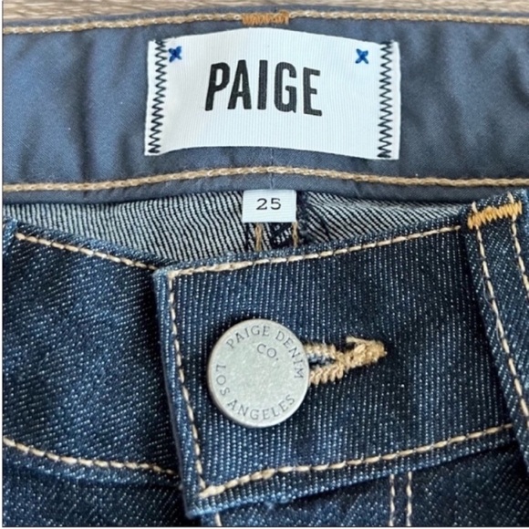 PAIGE Skyline Straight Jeans in Dark Wash Denim Size 25 - Picture 4 of 7